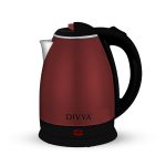 DIVYA SBS-DL-1800 Double-Walled 1.8 Litre Electric Kettle 1500 Watts | Energy Efficient & 360 Degree Rotation | Fast Boiling & Keep Warm Function | with SS Inner Lid | 1 Year Warranty (BROWN)