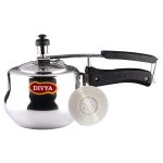 DIVYA 1 Litre Baby Handi Induction Bottom Inner Lid Aluminium Pressure Cooker, Silver